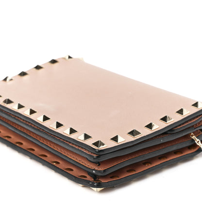 Valentino Garavani Vitello Rockstud Wallet on Chain Poudre 11 of 14