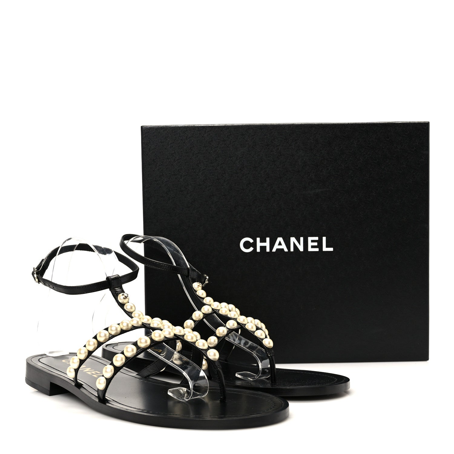 Chanel Silk Satin Quilted Chain Sandals 35 Black 42 Black 10 of 10