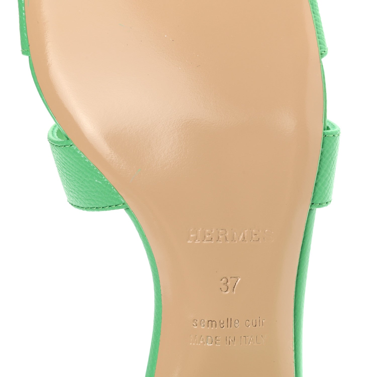 Hermes Epsom Oasis Sandals 37 Vert Pomme 8 of 10