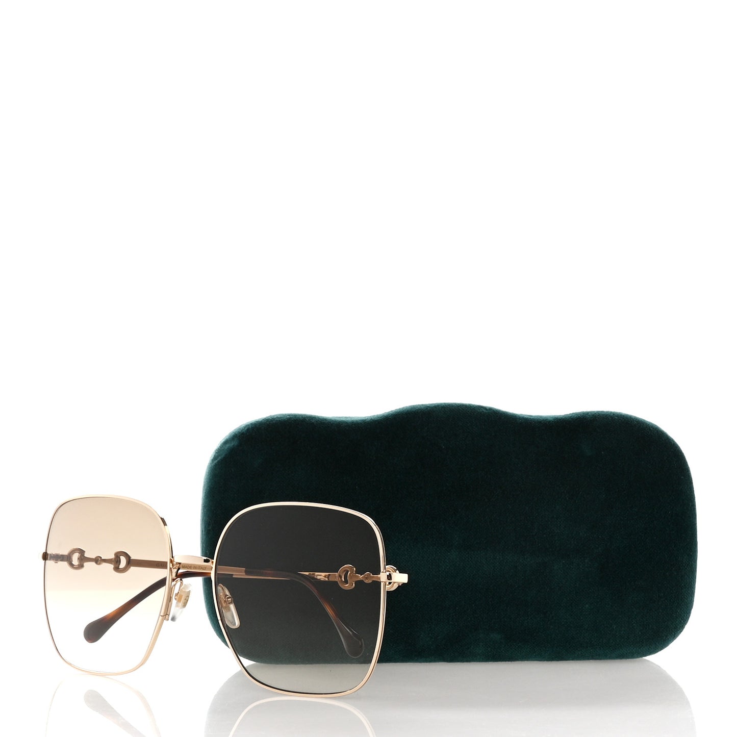 Metal Horsebit Square Frame Sunglasses GG0879S