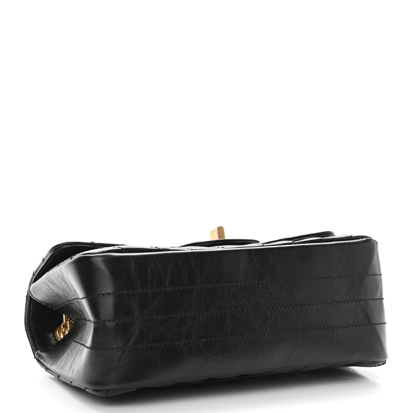 Aged Calfskin Chevron Quilted 2.55 Reissue Mini Flap Black
