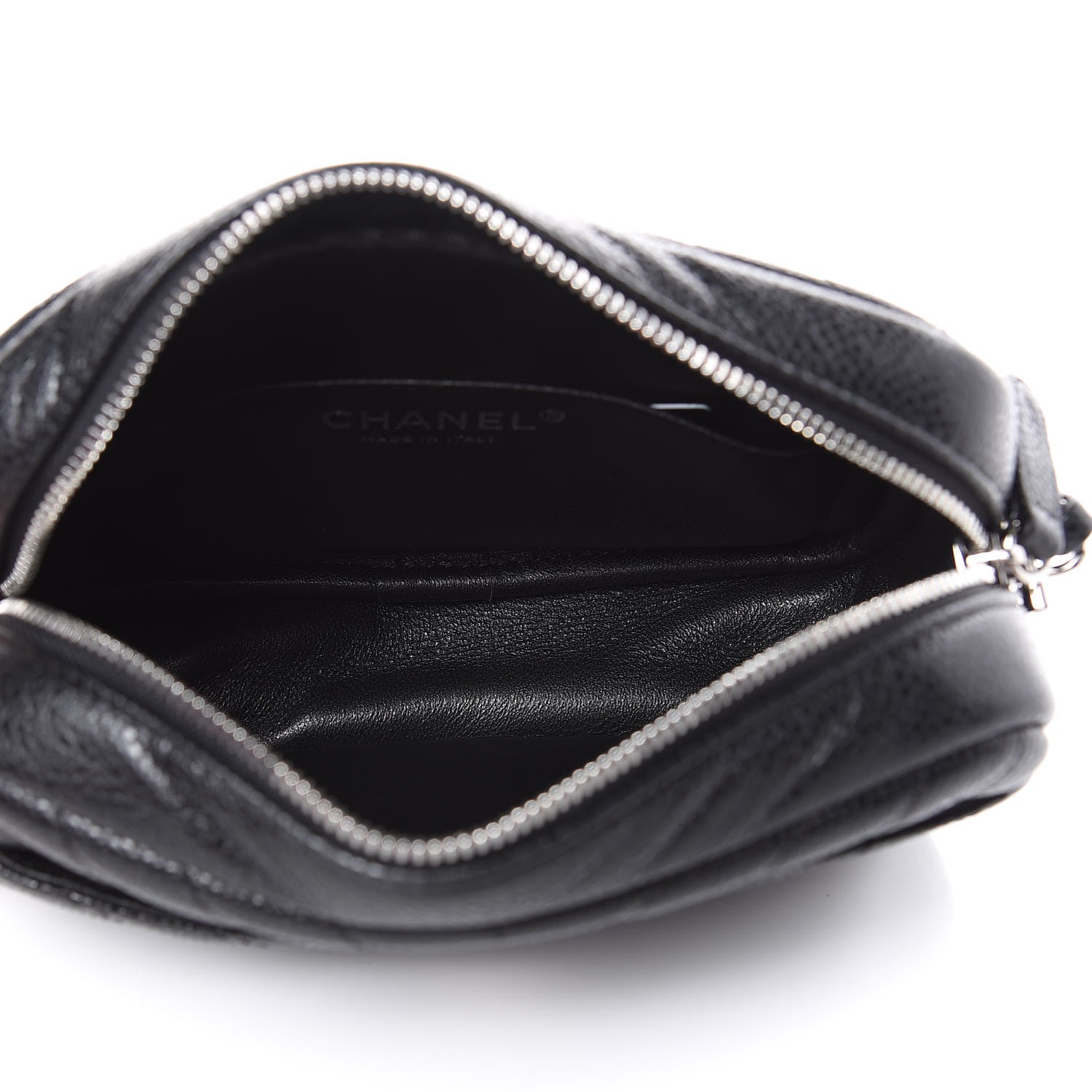 Chanel Caviar Chevron Quilted Camera Case Black 5 of 10