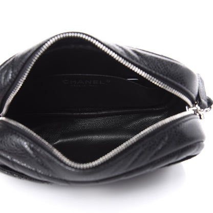 Chanel Caviar Chevron Quilted Camera Case Black 5 of 10
