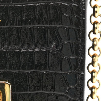 Givenchy Calfskin Crocodile Embossed Mini Phone Crossbody Bag Black 11 of 11