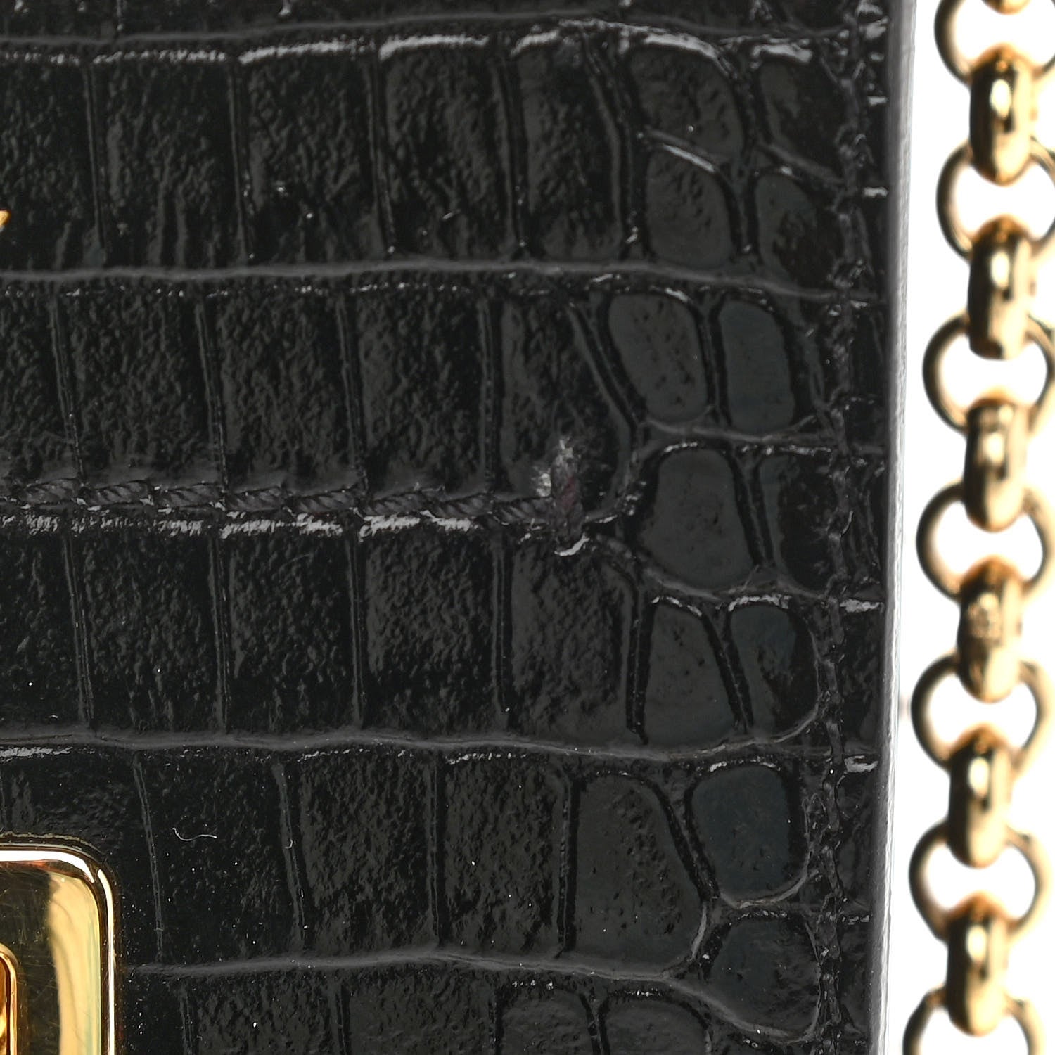 Givenchy Calfskin Crocodile Embossed Mini Phone Crossbody Bag Black 11 of 11