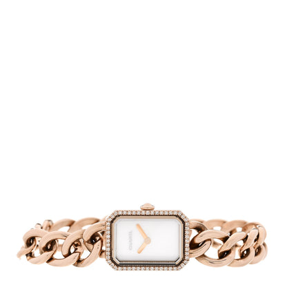 Chanel 18K Beige Gold Diamond Bezel Mother of Pearl 16mm Chain Premiere Quartz Watch 2 of 4