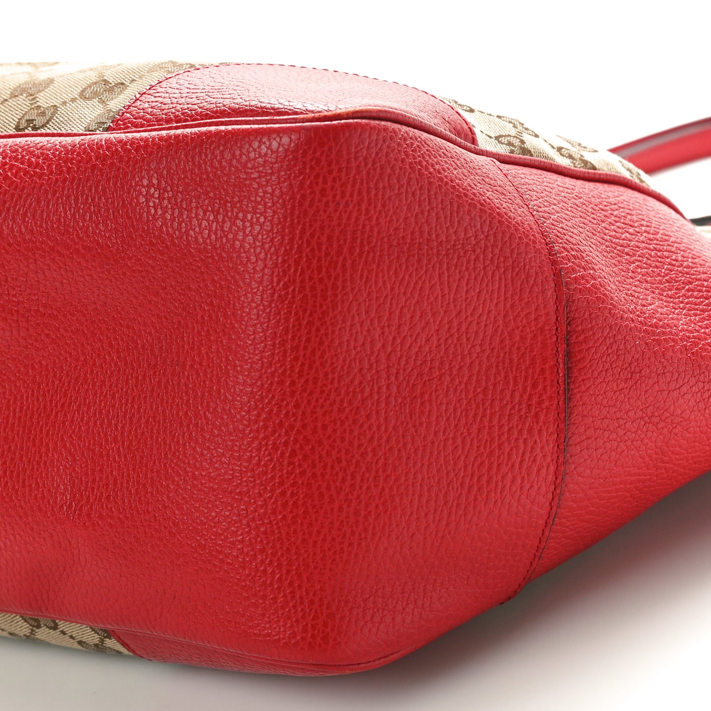Monogram Bree Zippered Tote Beige Red