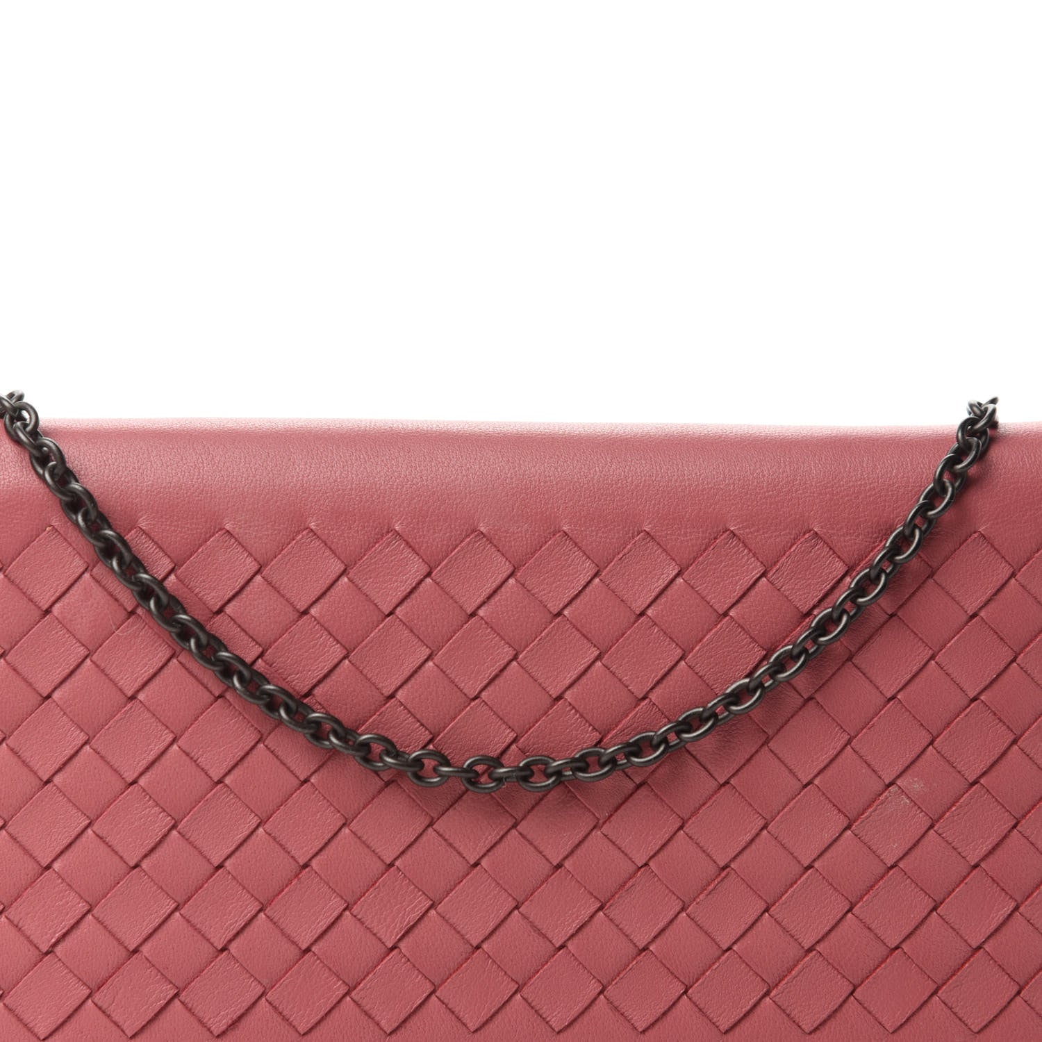 Bottega Veneta Nappa Intrecciato Continental Wallet on Chain Rose Pink 13 of 14