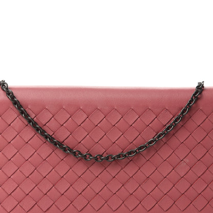 Bottega Veneta Nappa Intrecciato Continental Wallet on Chain Rose Pink 13 of 14