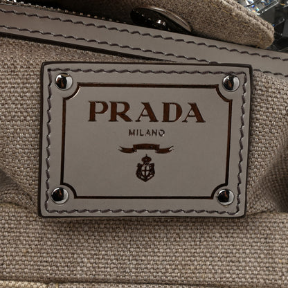 Prada Canvas Plexiglass Crystal Cluster Tote Fume 8 of 17