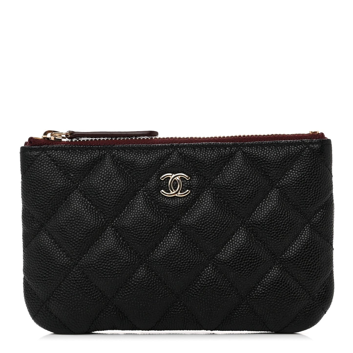 Caviar Quilted Small Cosmetic Case Black