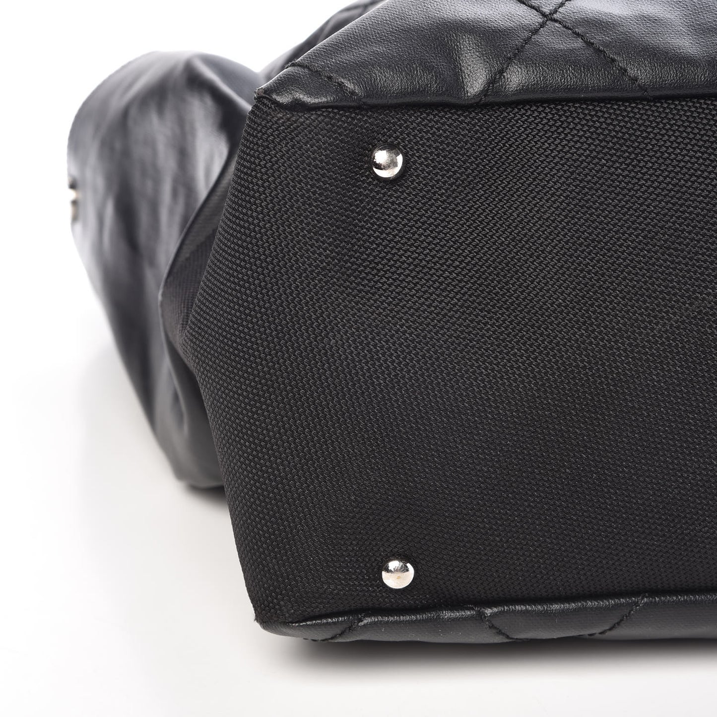 Coated Canvas Stitched XL Paris Biarritz Tote Black
