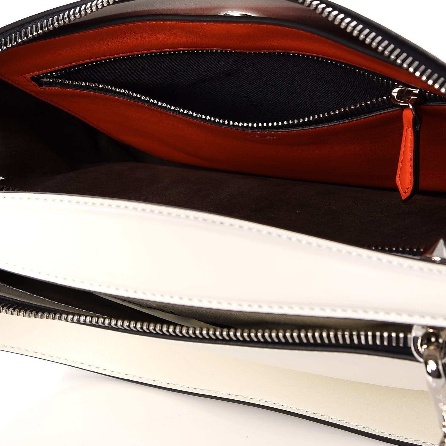 Fendi Vitello Baltico Dolce Shiny Nappa Lace Up DotCom Satchel White Parrot 5 of 7