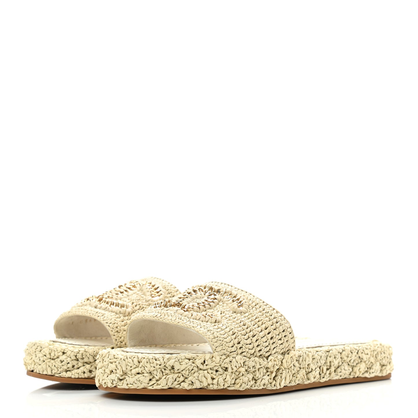 Cord Braided CC Mules 35 Light Beige