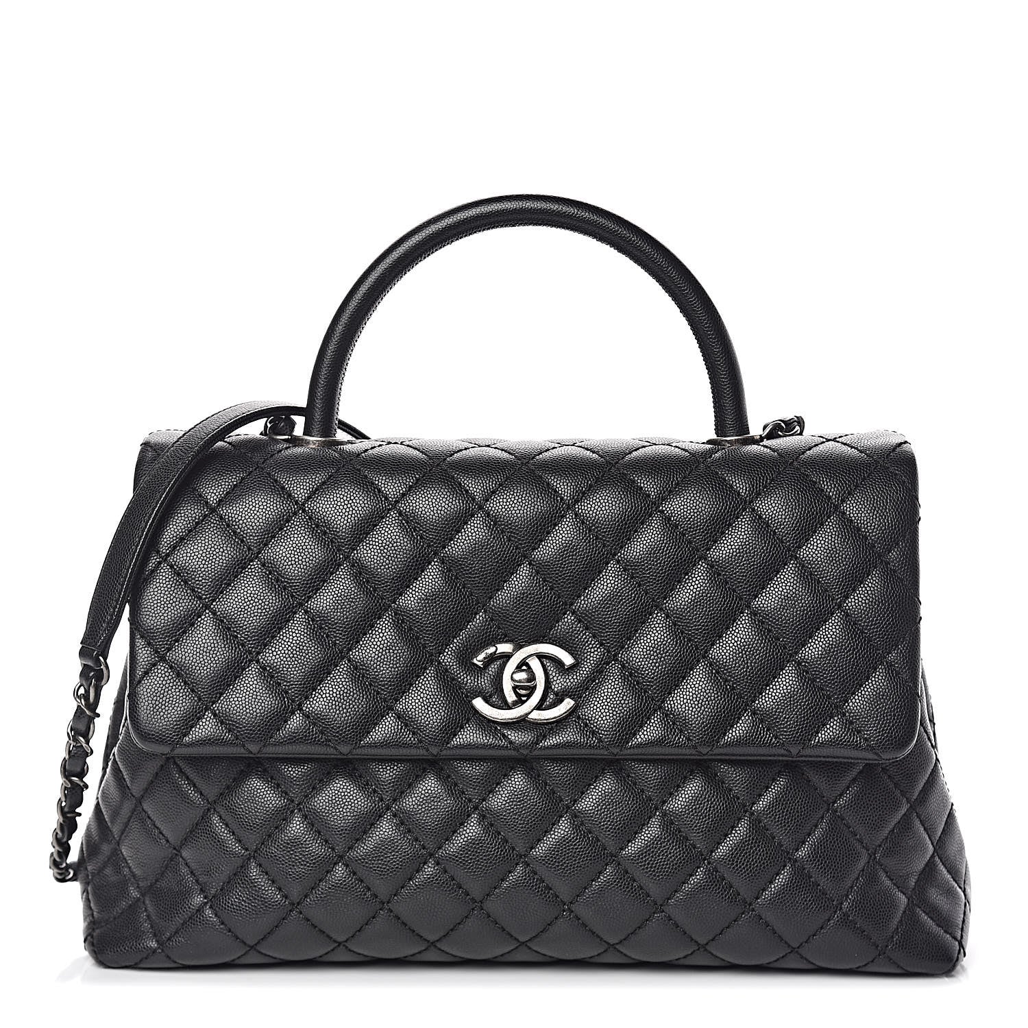 Chanel Caviar Quilted Medium Coco Handle Flap Black 1 of 12