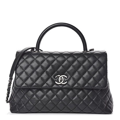 Chanel Caviar Quilted Medium Coco Handle Flap Black 1 of 12