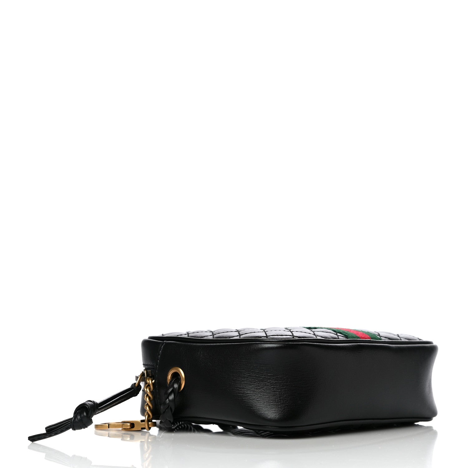 Gucci Calfskin Trapuntata Web Mini GG Shoulder Bag Black 4 of 10