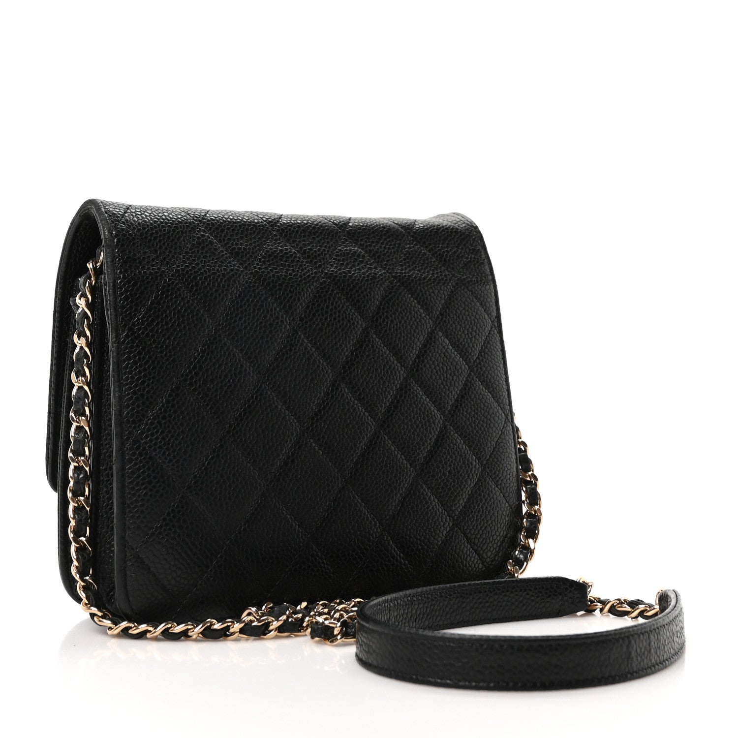 Chanel Caviar Quilted Square Wallet On Chain WOC Black 3 of 11