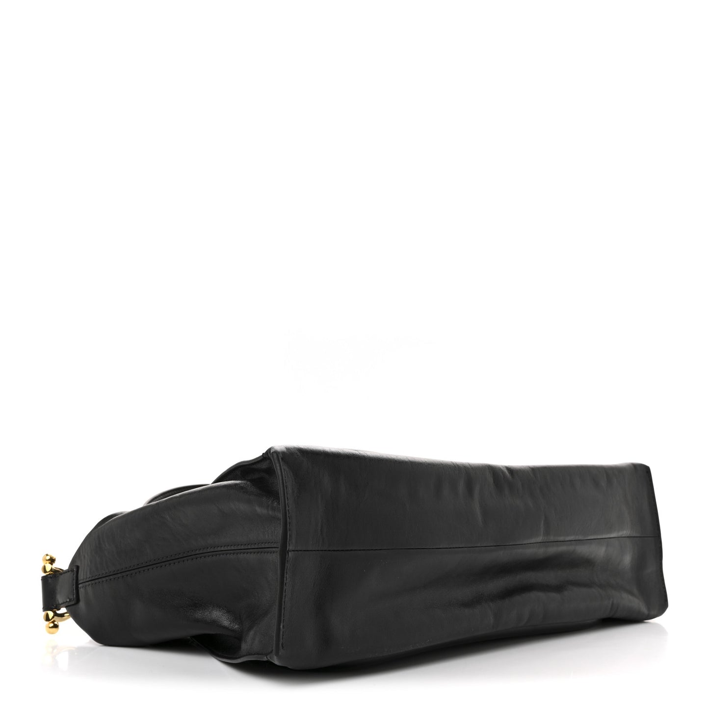 Natural Shiny Calfskin Large Paraty 24 Bag Black