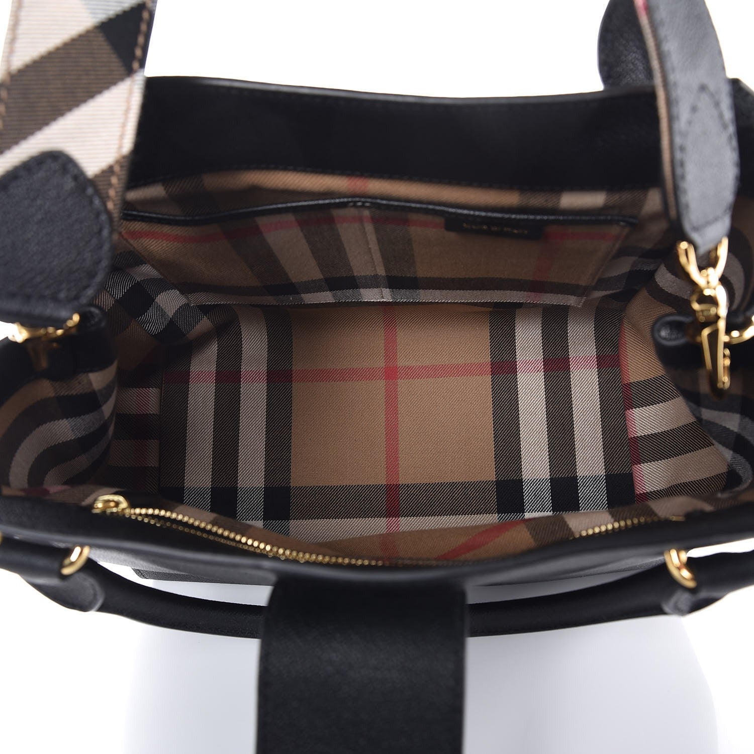 Burberry Soft Grain Calfskin Medium Buckle Tote Black 5 of 7
