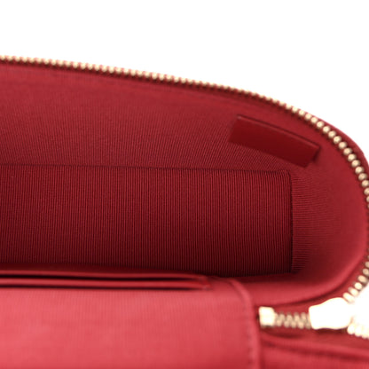 Chanel Caviar Quilted Top Handle Slim Vanity With Chain Red 5 of 11