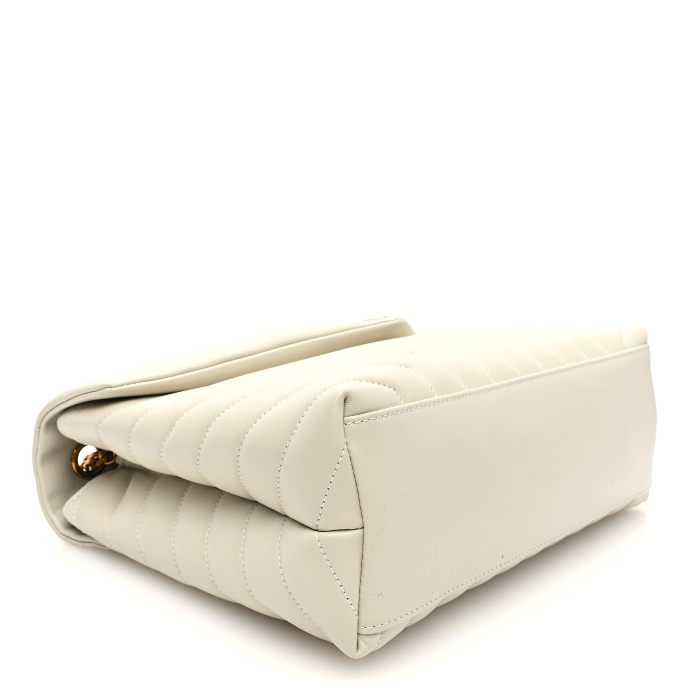 Calfskin Y Quilted Monogram Medium Loulou Chain Satchel Crema Soft