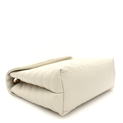 Saint Laurent Calfskin Y Quilted Monogram Medium Loulou Chain Satchel Crema Soft 4 of 9