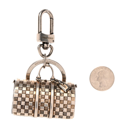 Louis Vuitton Brushed Palladium The Keepall Key Holder Bag Charm 2 of 5