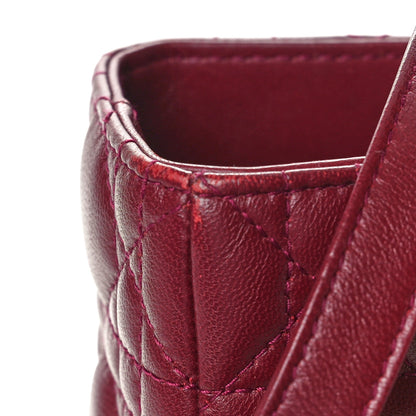 Christian Dior Lambskin Cannage Large Lady Dior Burgundy 11 of 14