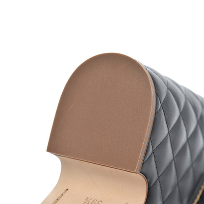 Chanel Calfskin Quilted Chain Around Wedge Sandals 39.5 Black 11 of 20