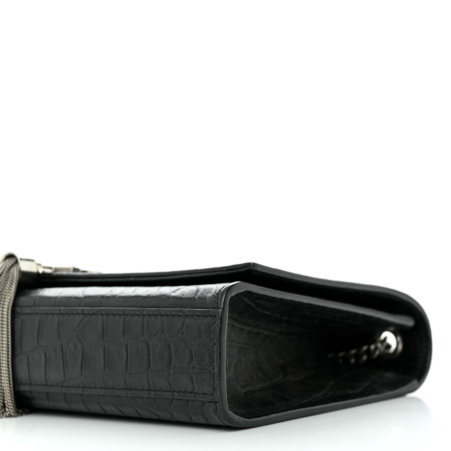 Saint Laurent Calfskin Crocodile Embossed Kate Monogram Tassel 9 of 11