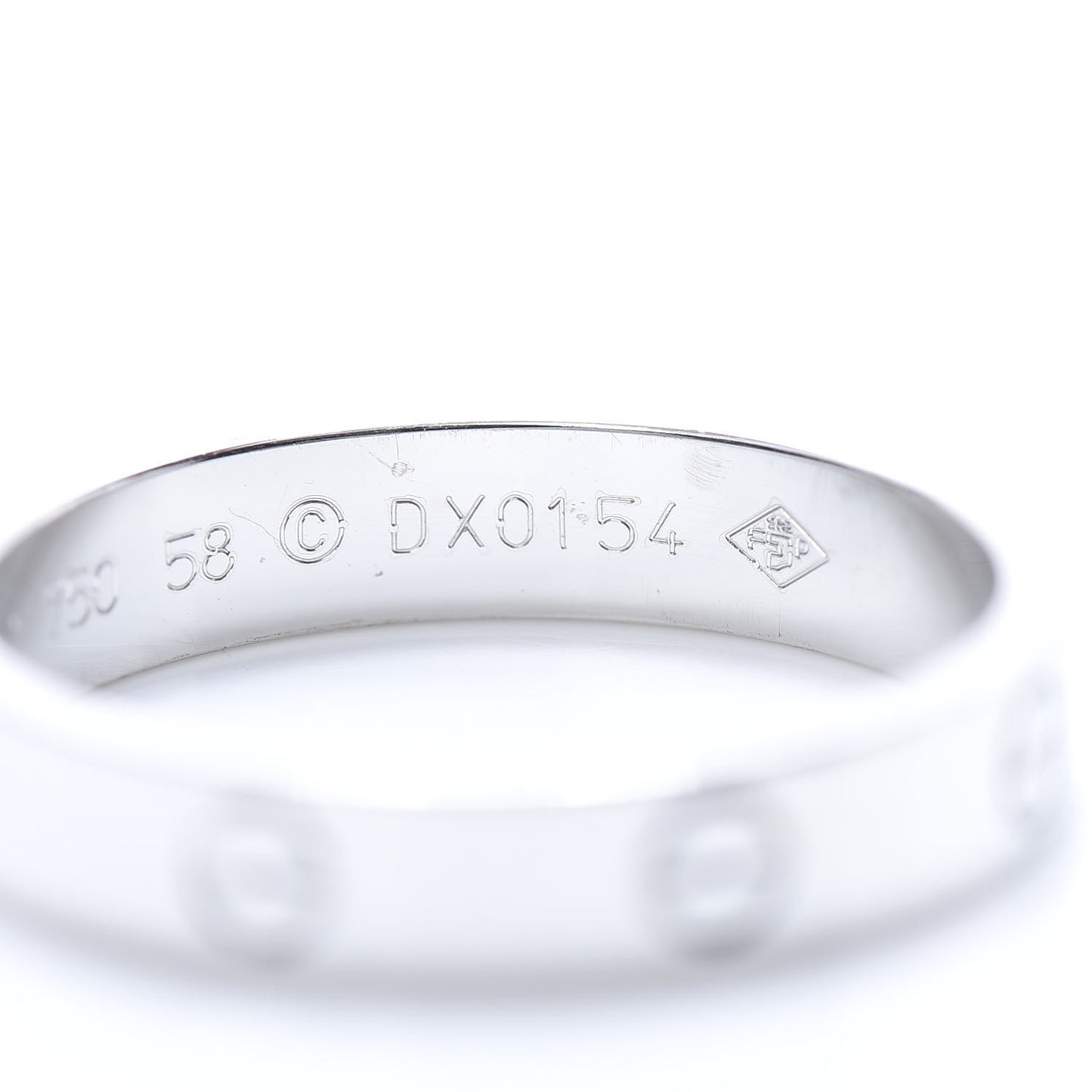 18K White Gold 3.5mm LOVE Wedding Band Ring 58 8.5