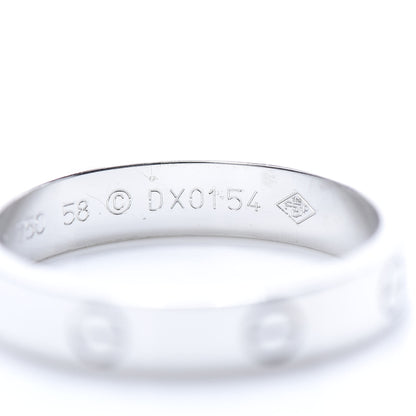 Cartier 18K White Gold 3.5mm LOVE Wedding Band Ring 58 8.5 5 of 5