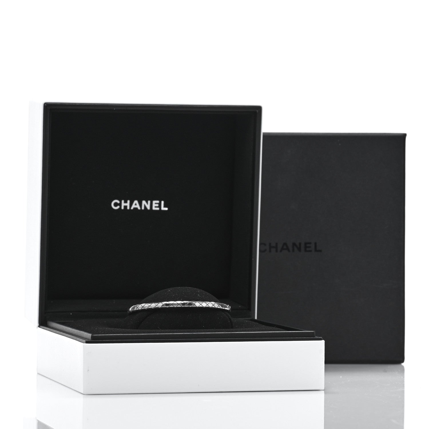 Chanel 18K White Gold Mini Coco Crush Bangle Bracelet S 4 of 4