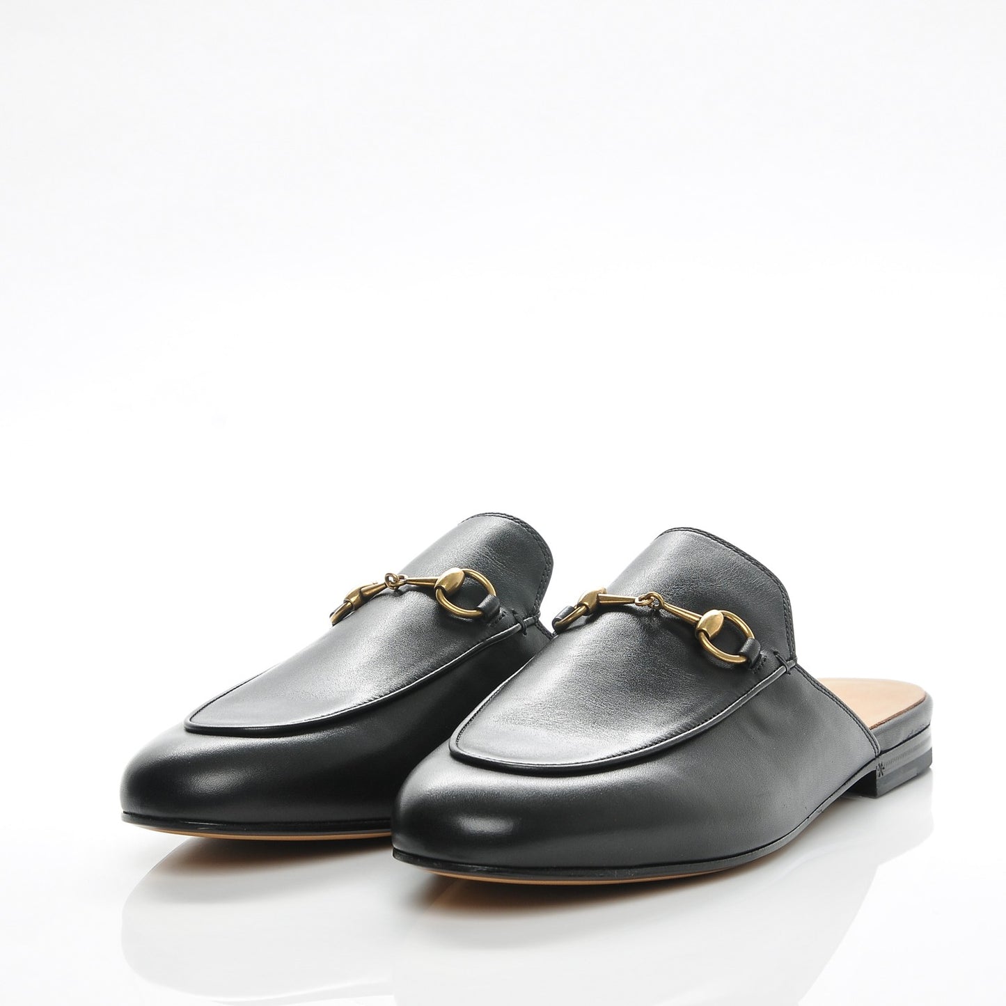 Calfskin Womens Princetown Slippers 39.5 Black
