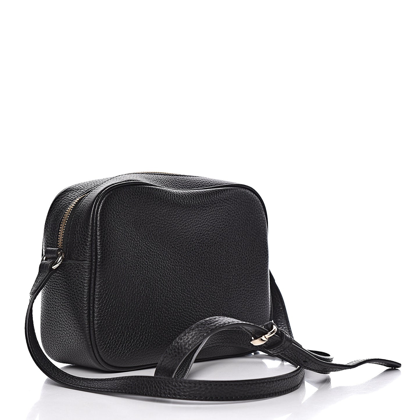 Pebbled Calfskin Small Soho Disco Bag Black