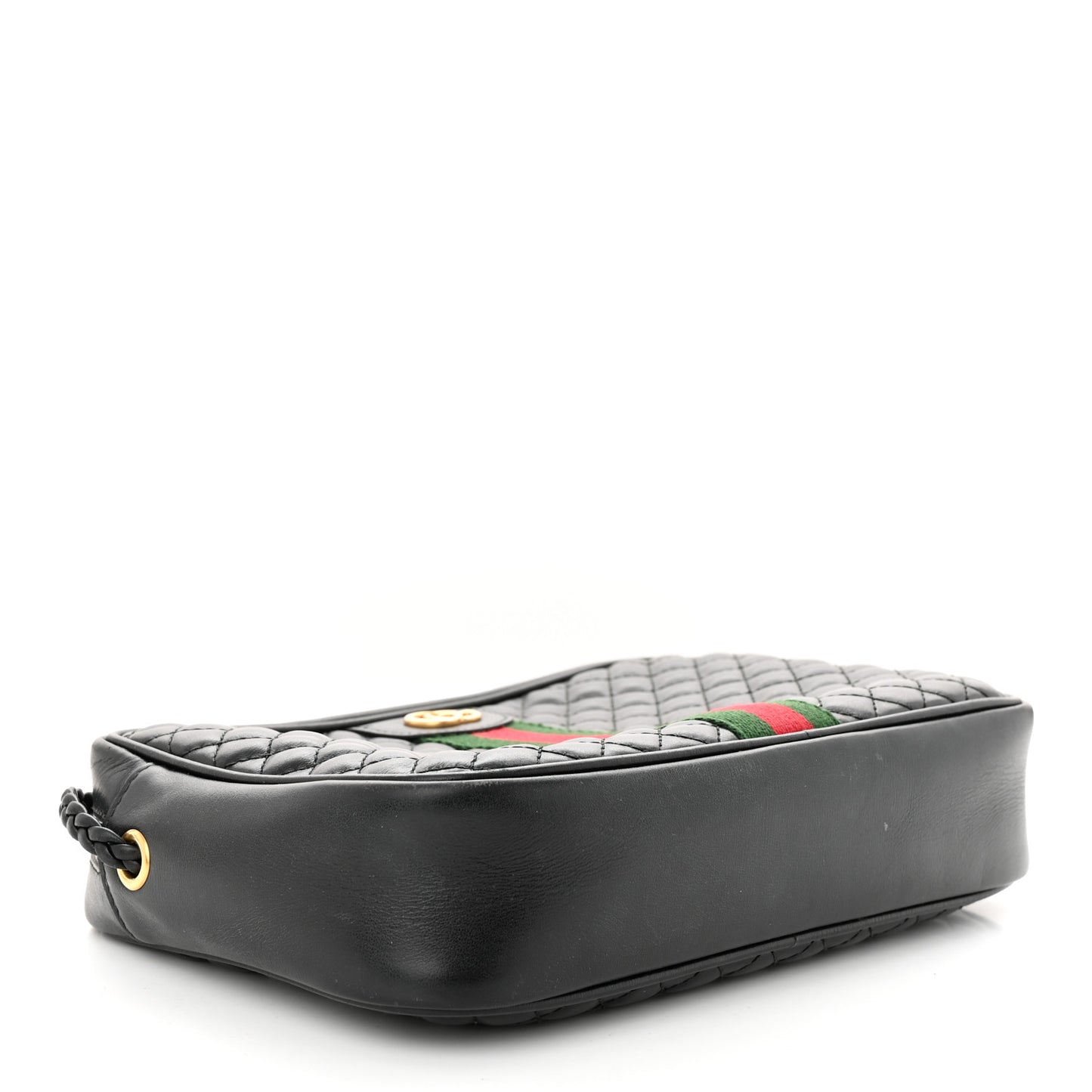 Calfskin Web Trapuntata Small GG Shoulder Bag Black