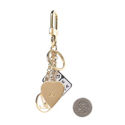 Louis Vuitton Metal Resin Game On Dice and Heart Charm Key Holder Gold 2 of 5