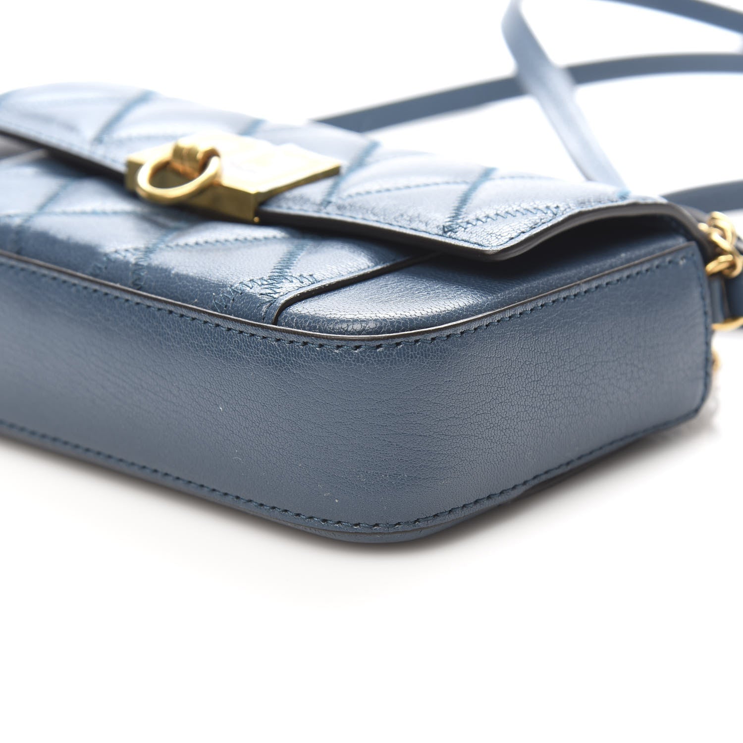 Givenchy Goatskin Quilted GV3 Mini Pocket Convertible Bag Mineral Blue 8 of 10
