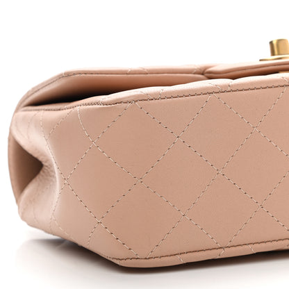 Chanel Lambskin Quilted Mini Top Handle Rectangular Flap Beige 8 of 9