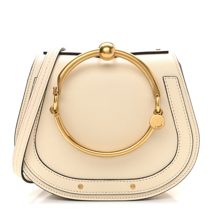 Chloe Calfskin Suede Small Nile Bracelet Bag Off White 1 of 11