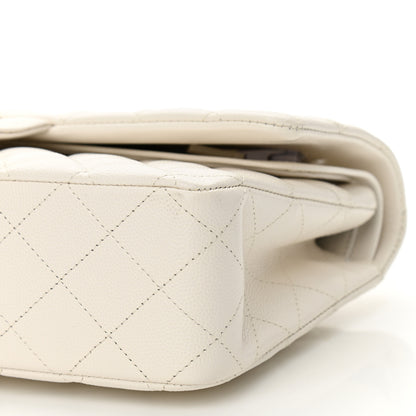 Chanel Caviar Quilted Medium Double Flap White 10 of 10