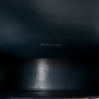 Balenciaga Shiny Calfskin Crocodile Embossed Hourglass Top Handle Bag XS Denim Blue 5 of 10