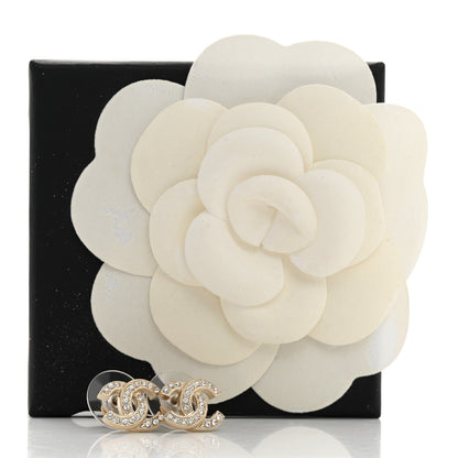 Chanel Crystal CC Earrings Gold 5 of 5