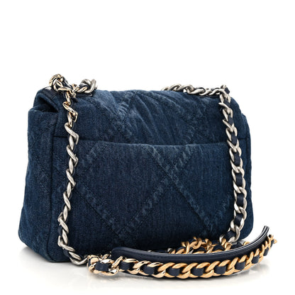Chanel Denim Quilted Medium Chanel 19 Flap Blue 3 of 10