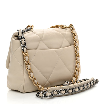Chanel Lambskin Quilted Medium Chanel 19 Flap Light Beige 3 of 9
