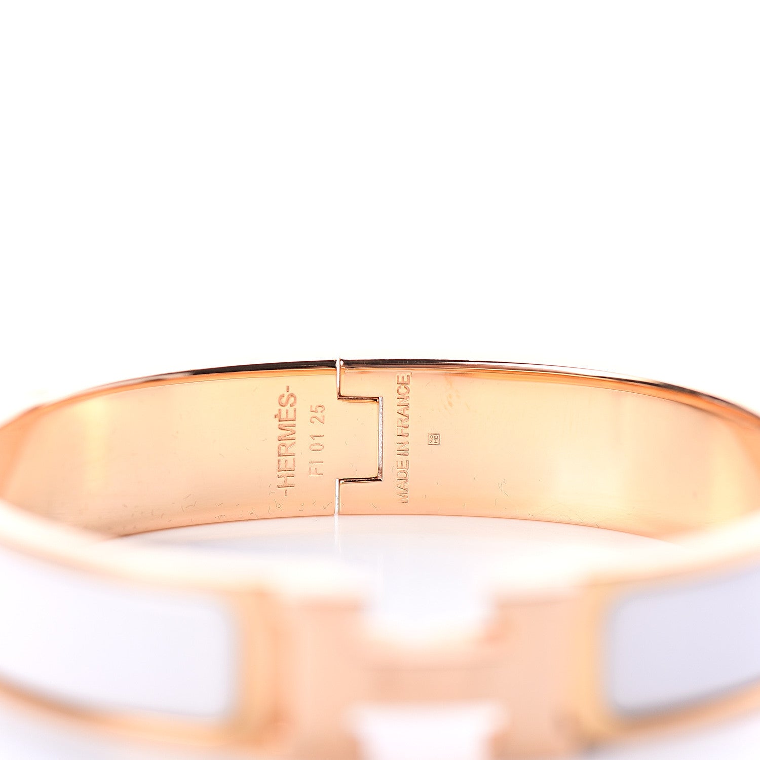 Hermes Enamel Narrow Clic Clac H Bracelet PM White 3 of 3