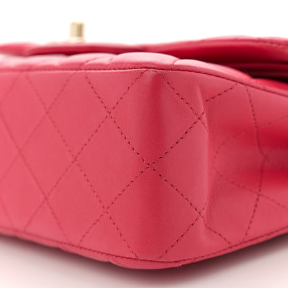 Chanel Lambskin Quilted Small Double Flap Dark Pink 10 of 10
