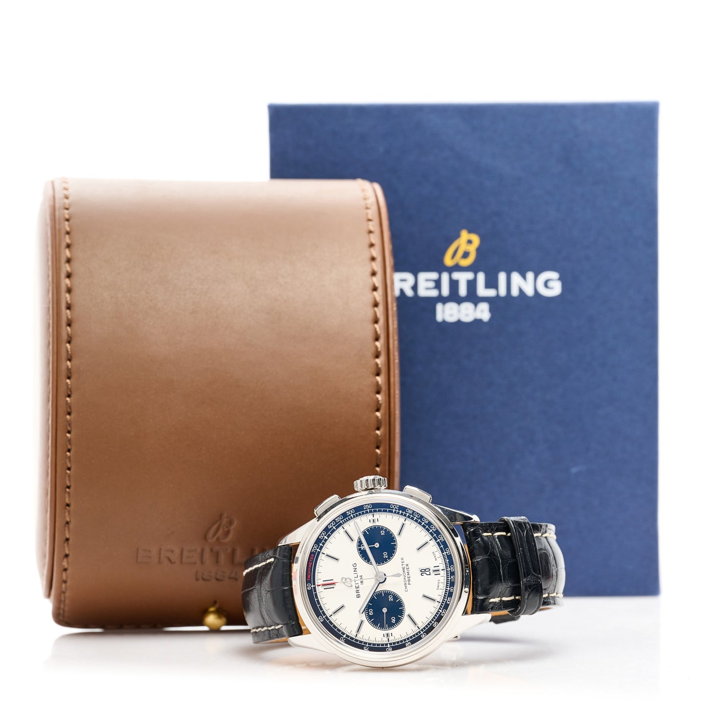 Stainless Steel Alligator 42mm Premier B01 Chronograph Automatic Watch White AB0118221G1P1