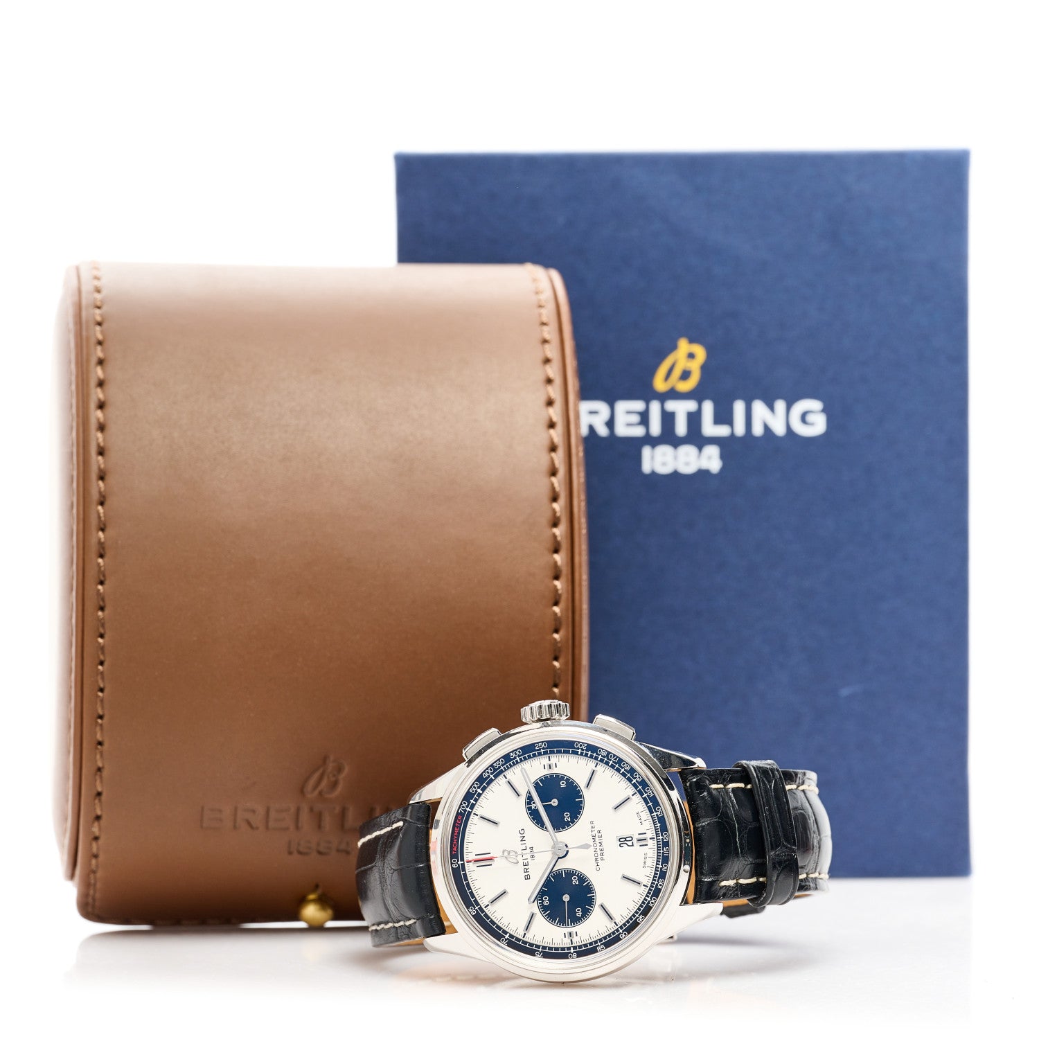 Breitling Stainless Steel Alligator 42mm Premier B01 Chronograph Automatic Watch White AB0118221G1P1 5 of 5